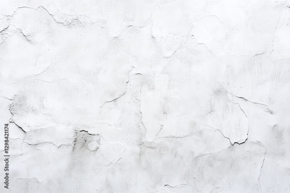 Obraz premium Sleek white plaster wall with faint chalky texture, perfect for modern interiors. This minimalist surface adds touch of elegance and simplicity to any space