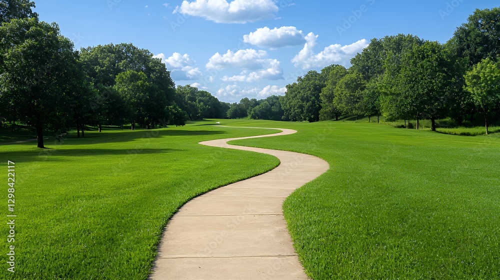 Winding path through green park, sunny day (1) Winding path through green park, sunny day (1)