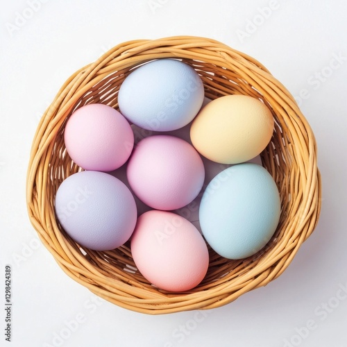 Wallpaper Mural Easter eggs in a basket easter pastel colors. Torontodigital.ca