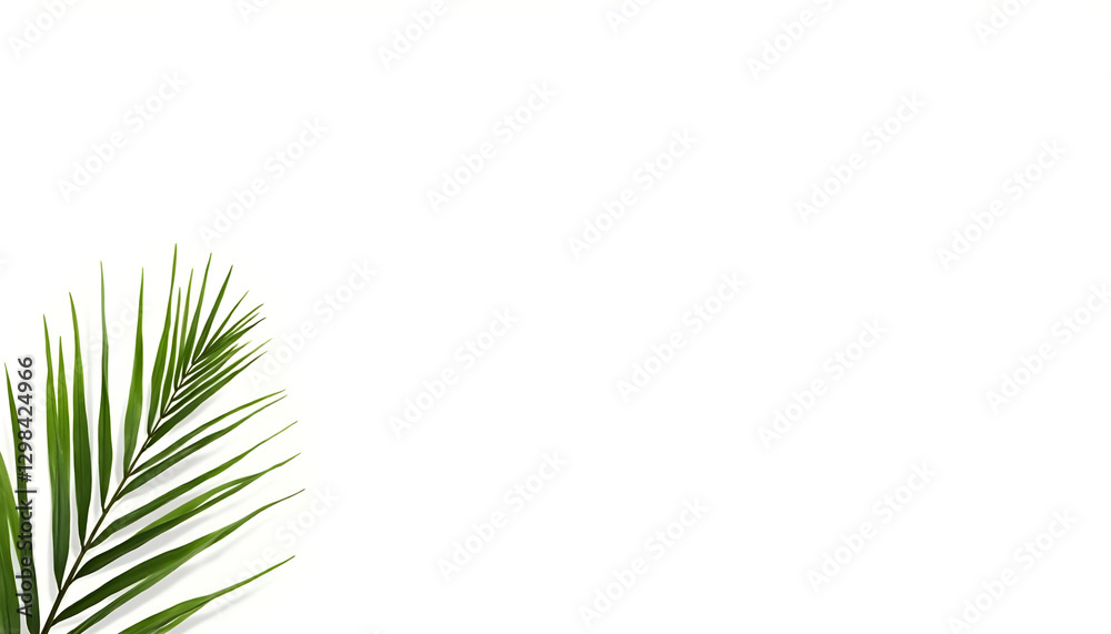 Palm tree leaves against a white background Palm tree leaves against a white background