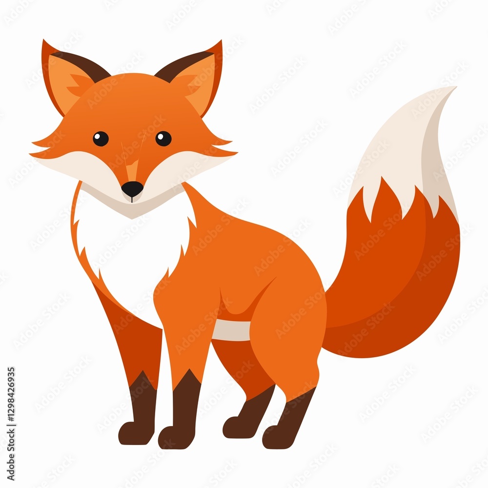 Fototapeta premium Fox cartoon illustration isolated on white background