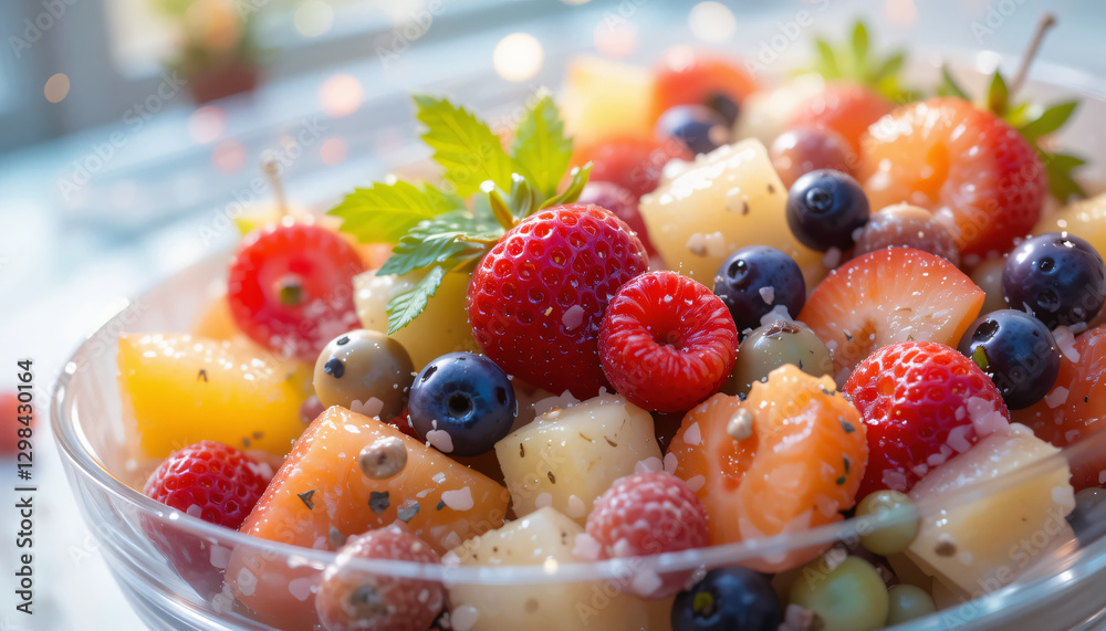Fresh Fruit Salad with Berries, Perfect for Healthy Eating and Brunch Menus Fresh Fruit Salad with Berries, Perfect for Healthy Eating and Brunch Menus