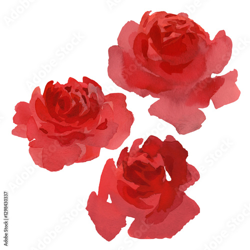 Tree red roses without leaves