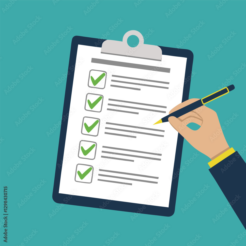 Clipboard with checklist simple style. Vector illustration Clipboard with checklist simple style. Vector illustration