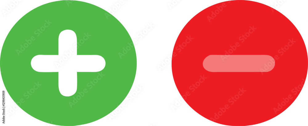 Obraz premium Plus and minus sign set. Vector