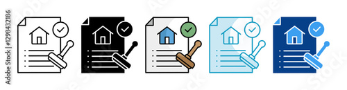 Project Approval Icon Set Multiple Style Collection