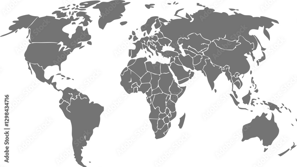 Obraz premium World map on white background. Vector 