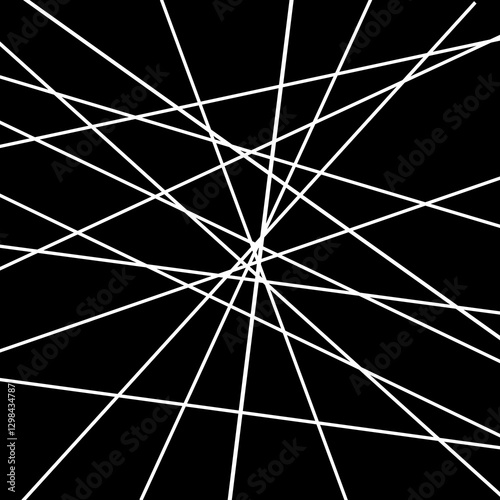 Obraz na plátně Haphazard white fine lines on black background