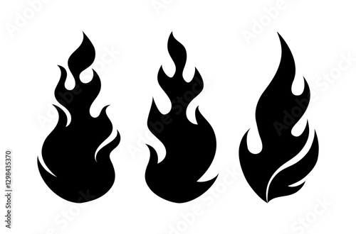 Fire flames vector on black colour