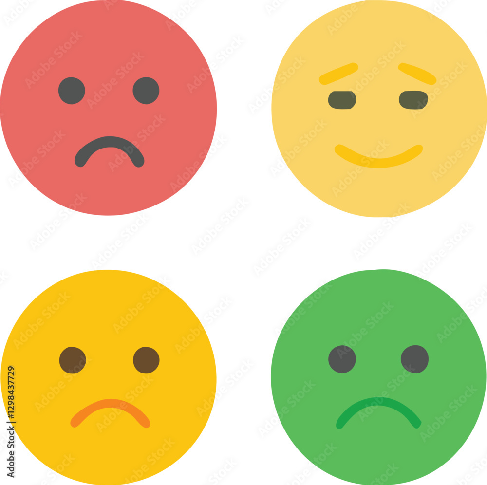 Fototapeta premium Three smileys green, yellow and red.