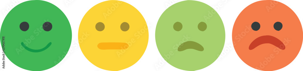 Fototapeta premium Three smileys green, yellow and red.