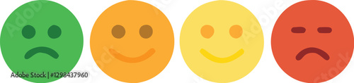 Three smileys green, yellow and red.