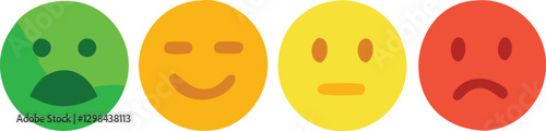 Three smileys green, yellow and red.