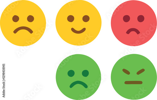 Three smileys green, yellow and red.