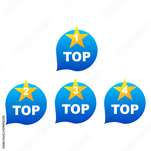 Top 5 - pop-up tooltip. the occupied places are prize money. Vector illustration