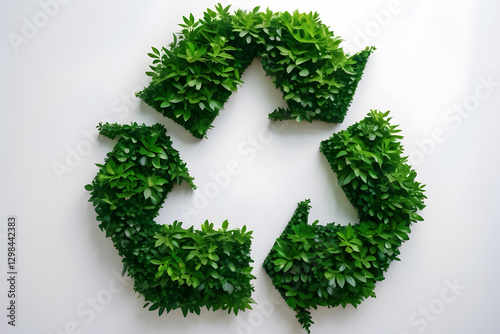 Recycling Symbol Made of Lush Green Foliage,Green and healthy earth concept