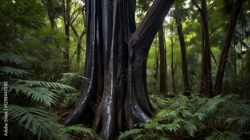 Elegant African Blackwood Tree in the Heart of a Serene Woodland Environment