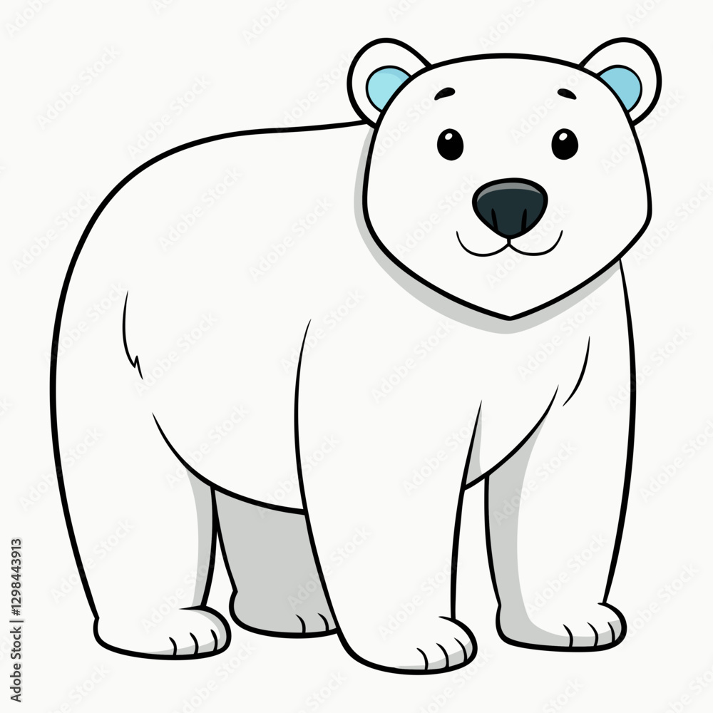 Cute Polar Bear smiling on plain background Cute Polar Bear smiling on plain background