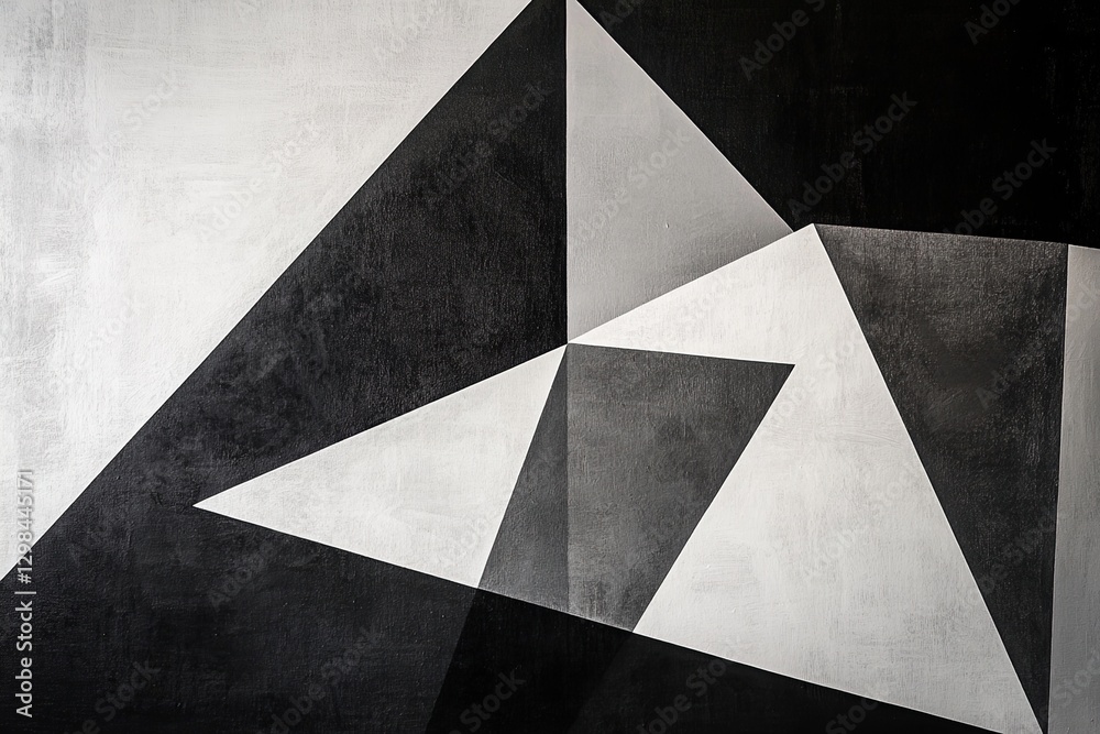 Abstract Black White Gray Triangular Geometric Pattern Abstract Black White Gray Triangular Geometric Pattern