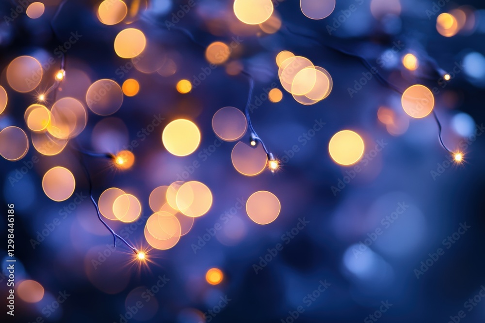 Abstract string lights on blue background Abstract string lights on blue background
