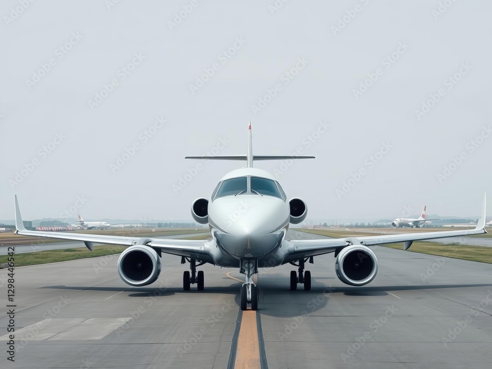 Sleek, modern airplane parked on tarmac at airport under clear blue skies, sleek, jet Sleek, modern airplane parked on tarmac at airport under clear blue skies, sleek, jet