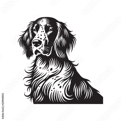 Minimalist English Setter Dog Silhouette - English Setter  Dog Vector - Illustration of English Setter Dog.