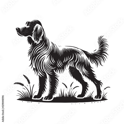 Minimalist English Setter Dog Silhouette - English Setter  Dog Vector - Illustration of English Setter Dog.
