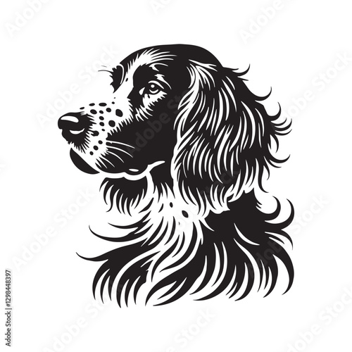 Minimalist English Setter Dog Silhouette - English Setter  Dog Vector - Illustration of English Setter Dog.