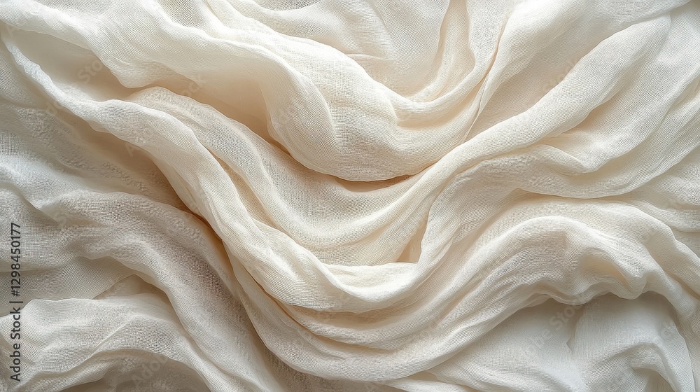 Fototapeta premium Cream Draped Fabric Texture