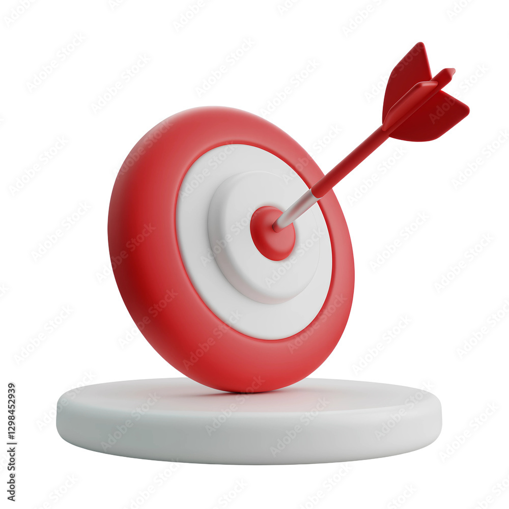 Target Achieved: A bright red dart precisely hits the center of the target, the embodiment of accuracy and precision. Capturing the essence of goal achievement Target Achieved: A bright red dart precisely hits the center of the target, the embodiment of accuracy and precision. Capturing the essence of goal achievement