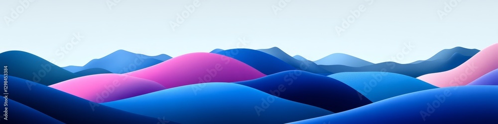 Fototapeta premium Abstract Flowing Blue And Purple Gradient, Smooth Wavy Shapes Background. Vector Illustration.