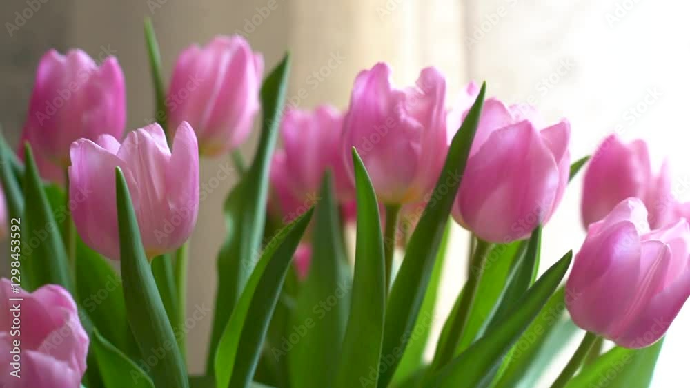 bouquet of pink tulip flowers on white background bouquet of pink tulip flowers on white background