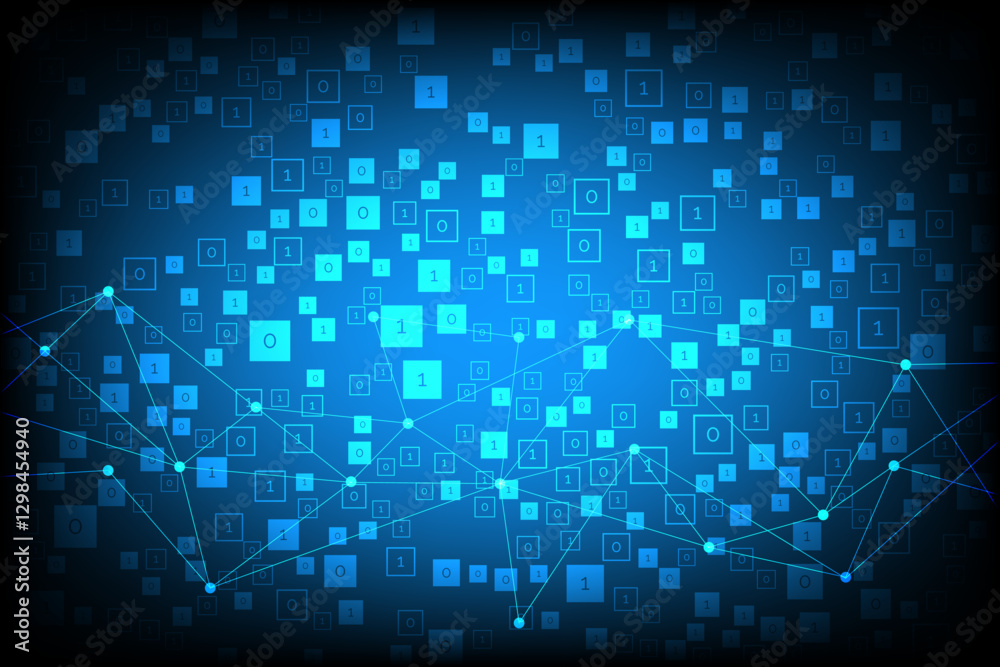 Digital binary code with futuristic technology background design Digital binary code with futuristic technology background design