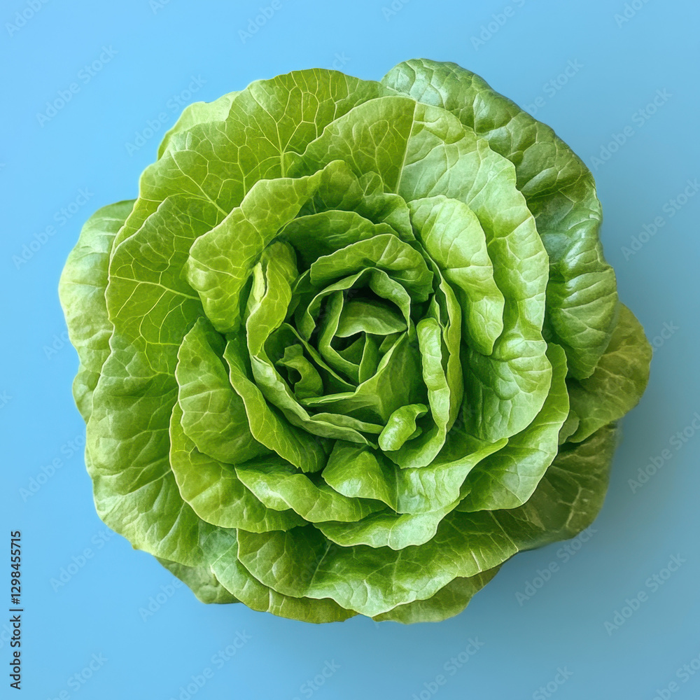 Fototapeta premium A fresh, green head of cabbage, a healthy vegetarian ingredient, isolated on the grass