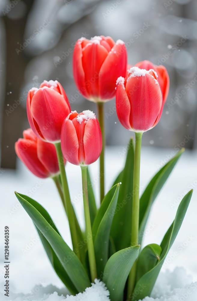 Obraz premium Pink tulips. International Women's Day. A postcard for March 8th. A festive concept.