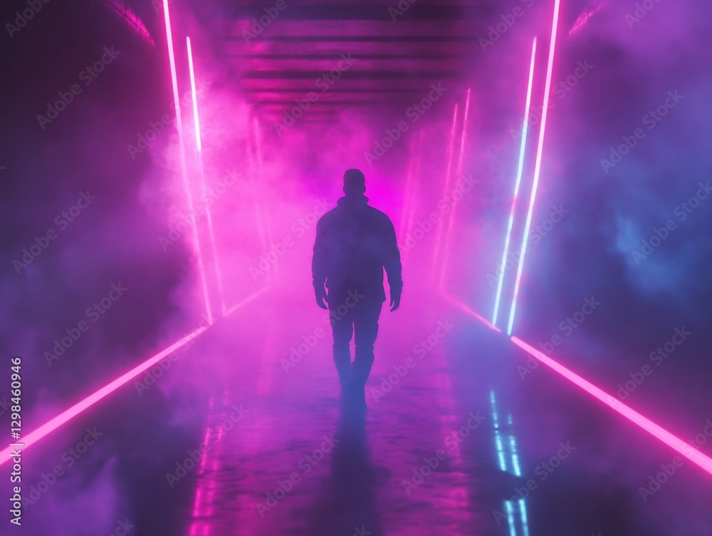 soft neon mist forming glowing futuristic atmosphere soft neon mist forming glowing futuristic atmosphere