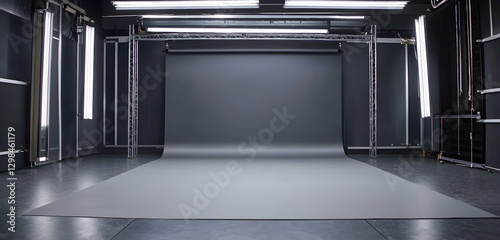 Gray studio room background versatile for product displays and ads.