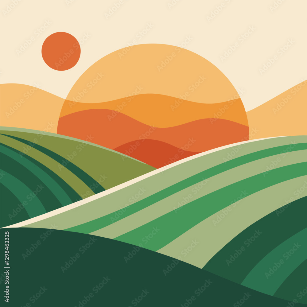 Obraz premium Sunset Hills Landscape