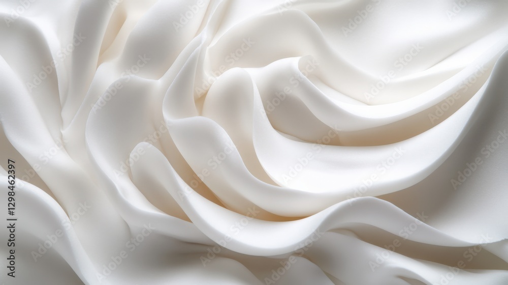 Obraz premium Elegant white fabric background with flowing textures