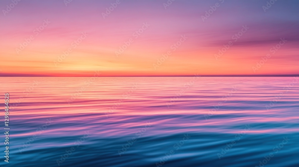 Obraz premium Serene Sunset Over the Ocean: A Breathtaking View