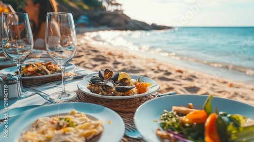 Oceanfront ambiance savoring beachside dining in a tropical destination