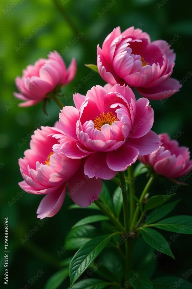 Beautiful bouquet of peony flowers with greenery in a garden, garden, flowers Beautiful bouquet of peony flowers with greenery in a garden, garden, flowers