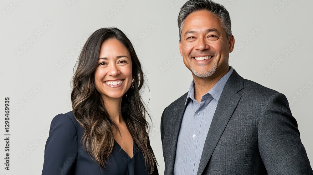 Business partners posing and smiling for the camera with text space and transparent background Business partners posing and smiling for the camera with text space and transparent background