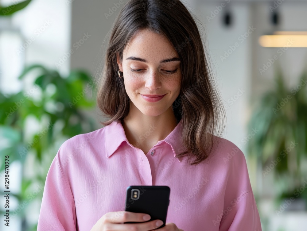 woman using Smartphone in Bright Environment woman using Smartphone in Bright Environment