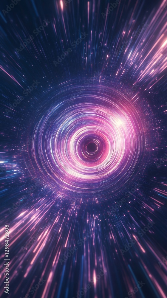 Naklejka premium neon spirals forming futuristic dreamlike light waves