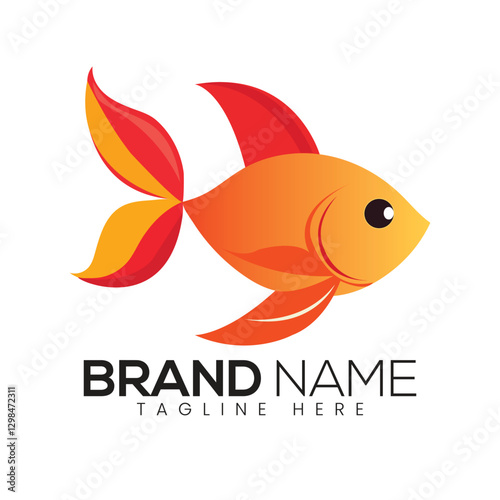 Vibrant Orange Goldfish Logo Design Perfect for Aquariums Pet Shops More