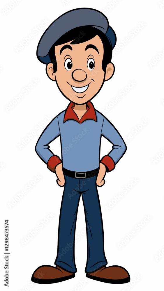 Cartoonist smiling confidently in casual attire Cartoonist smiling confidently in casual attire