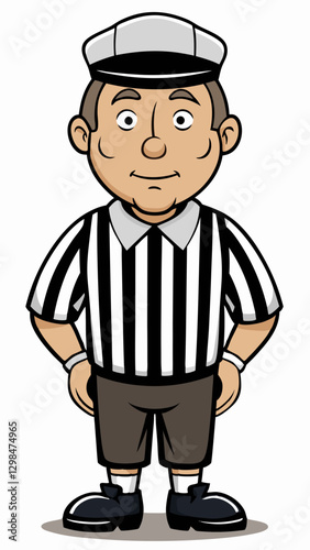 Referee character standing with a neutral expression