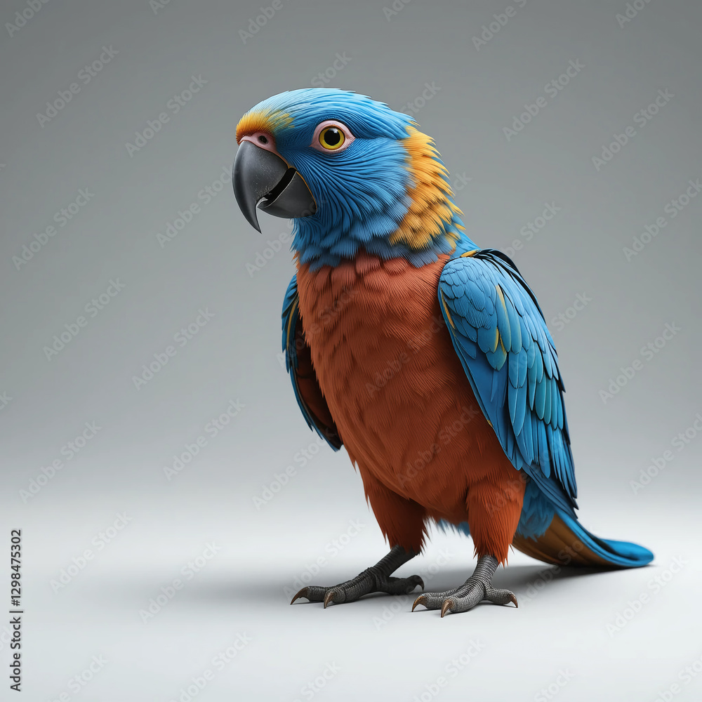 Obraz premium Bluethroated Macaw Parrot Bird Studio Shot