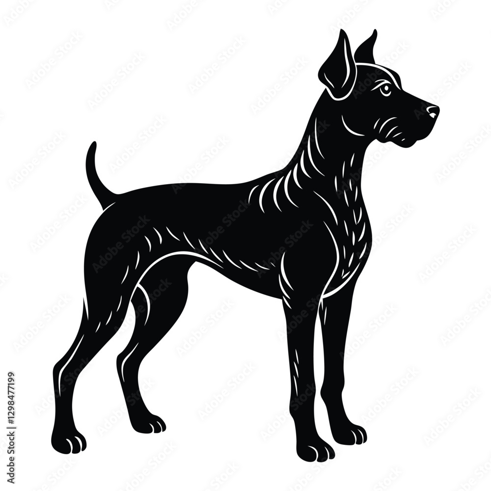 vector illustration of a dog silhouette on white background. vector illustration of a dog silhouette on white background.